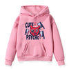 Cute But Psycho Prints Fleece Hoodies Pullover Sweatshirts Casual Hoddies Kids Children Hoody Tracksuit Boys Girls Sportswear