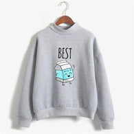 Best Friend Tops Long Sleeve Sweatshirt For Women Snacks Tracksuit Moletom Ladies Fleece BFF Pullover Sister Hoddy Hoodies